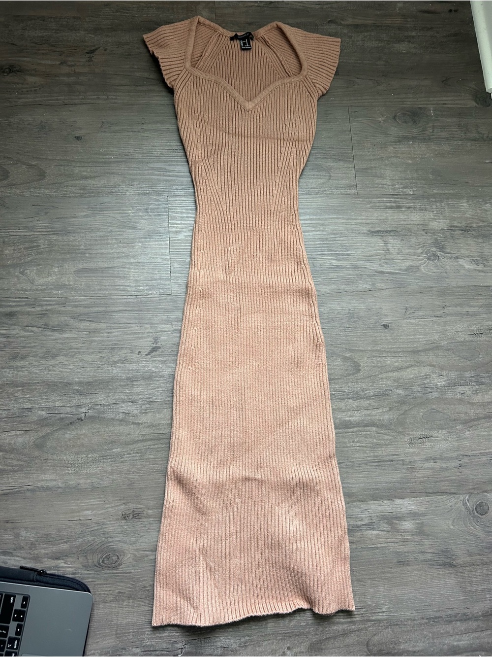 Forever 21 Ribbed Maxi Dress in Taupe